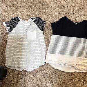 Set of two striped T-shirts - Black and Gray